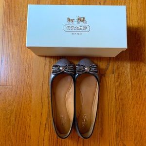 Coach Delores Dusted Metallic Ballet Flats, 8M